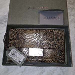 AllSaints Snake Print Wallet